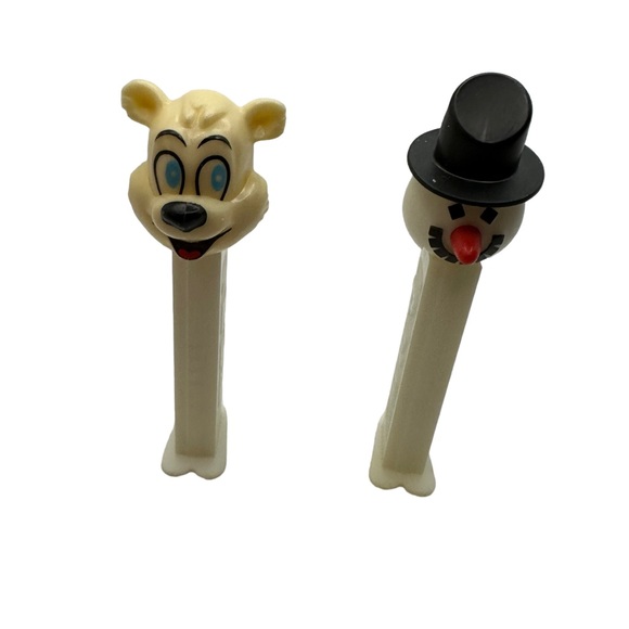 Vintage PEZ Christmas Dispensers LOT OF TWO Retired Snowman Polar Bear 1990s - Picture 5 of 5